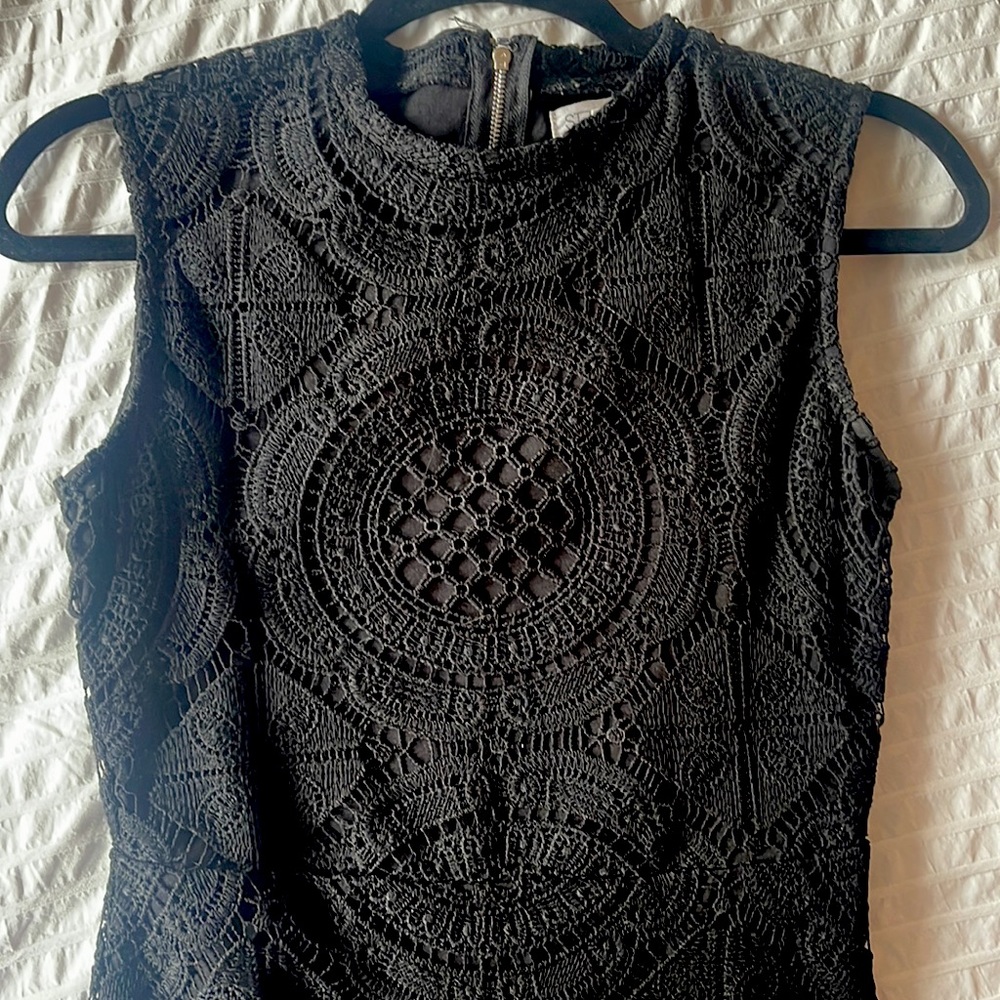 Black mini detailed dress
